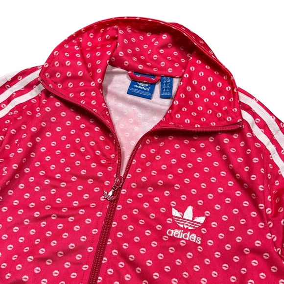 Adidas Originals Firebird Lips Kisses Pink Striped Track Jacket Womens Small - Picture 3 of 12